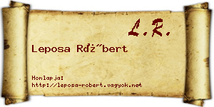 Leposa Róbert névjegykártya